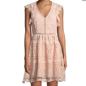 NWT JOA V NECK LACE PINK DRESS
